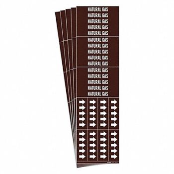 BRADY Pipe Marker White Natural Gas PK5, 781XG3