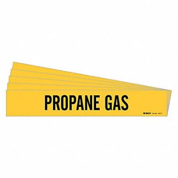 BRADY Pipe Marker Black Propane Gas PK5, 781XG7
