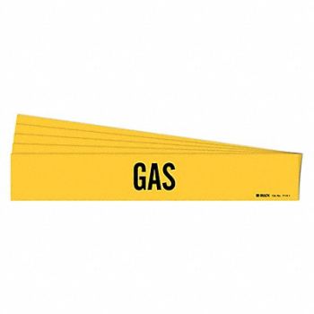BRADY Pipe Marker Adhesive Black Gas PK5, 781XN0