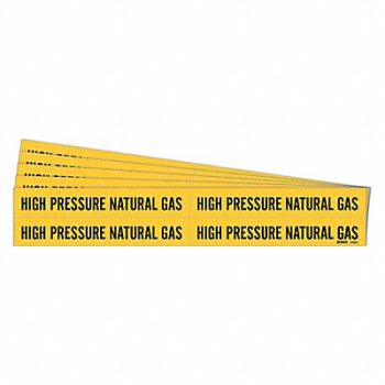 BRADY Pipe Marker Hi-Pressure Natural Gas PK5, 781XN1
