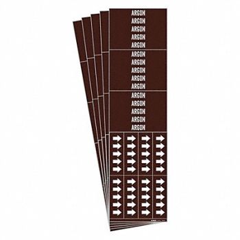 BRADY Pipe Marker Adhesive White Argon PK5, 781XN4