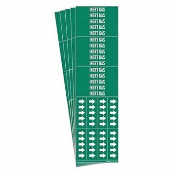 BRADY Pipe Marker Adhesive White Inert Gas PK5, 781XN5