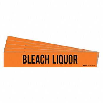 BRADY Pipe Marker Black Bleach Liquor PK5, 781XZ1