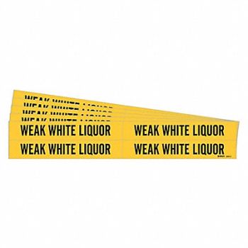 BRADY Pipe Marker Black Weak White Liquor PK5, 781XZ4