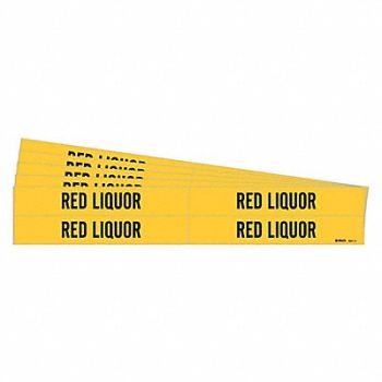 BRADY Pipe Marker Black Red Liquor PK5, 781Y82
