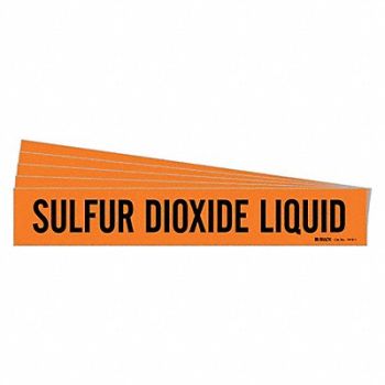 BRADY Pipe Marker Sulfur Dioxide Liquid PK5, 781Y86