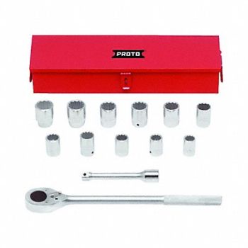 PROTO Socket Wrench Set Steel Satin Chrome, 783A58