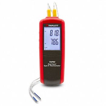TRIPLETT Dual Input Thermocouple J/K Thermometer, 783AN4