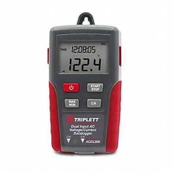 TRIPLETT Dual TRMS Voltage and Current Datalogger, 783AR5