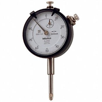 MITUTOYO Dial Indicator 0 to 20 mm Range White, 783DN9