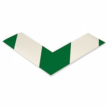 MIGHTY LINE K3729 Floor marking Green/White 2x6in L PK100, 783G96