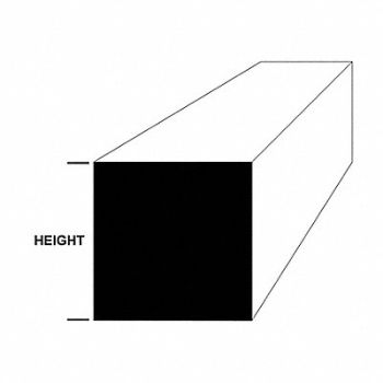 GRAINGER APPROVED Square Bar Stock Aluminum 1/2 in Over. W, 783L68