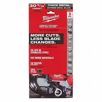 MILWAUKEE Portable Band Saw Blades SS PK3, 783WP9