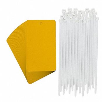 BRADY Tag Rectangle Yellow 5 H 3 W PK25, 783XR1