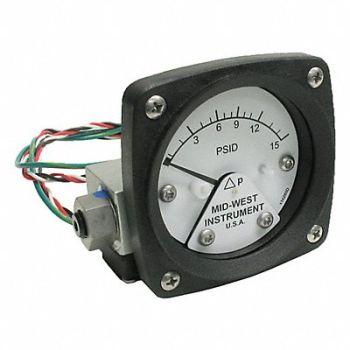 MIDWEST INSTRUMENT Differential Pressure Gauge and Switch, 783YN7