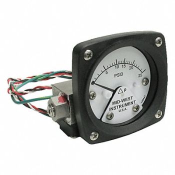 MIDWEST INSTRUMENT K4584 Differential Pressure Gauge and Switch, 783YP8