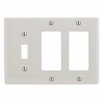 HUBBELL Rocker Wall Plate Brown 3 Gangs Standard, 784FE7