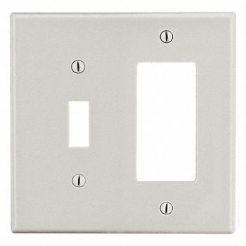 HUBBELL Rocker Wall Plate Brown 2 Gangs Standard, 784FE8