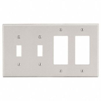 HUBBELL Blank Wall Plate Brown 4 Gangs Standard, 784FF2