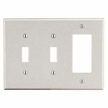 HUBBELL Rocker Wall Plate Brown 3 Gangs Standard, 784FF3