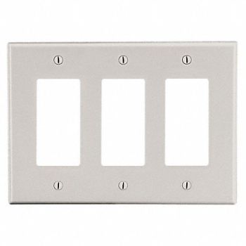 HUBBELL Rocker Wall Plate 3 Gangs Standard, 784FF6