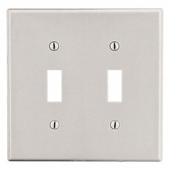 HUBBELL Toggle Switch Wall Plate Brown 2 Gangs, 784FH4