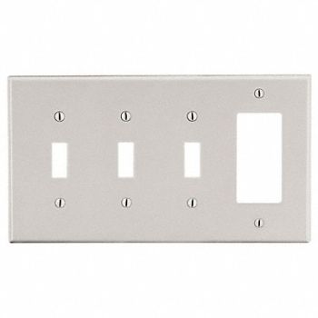 HUBBELL Rocker/Toggle Wall Plate Brown 4 Gangs, 784FG0