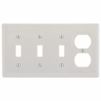 HUBBELL Toggle/Duplex Receptacle Wall Plate, 784FG1