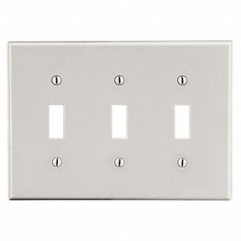 HUBBELL Toggle Switch Wall Plate Brown 3 Gangs, 784FG2