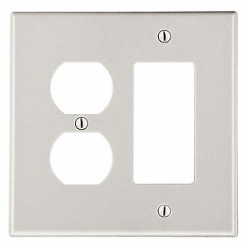 HUBBELL Rocker/Duplex Receptacle Wall Plate, 784FH5
