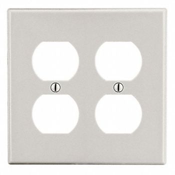 HUBBELL Duplex Receptacle Wall Plate 2 Gangs, 784FH6