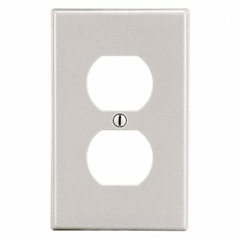 HUBBELL Duplex Receptacle Wall Plate 1 Gang, 784FH7