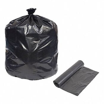 TOUGH GUY Recycled Trash Bag 65 gal Black PK50, 784JG8