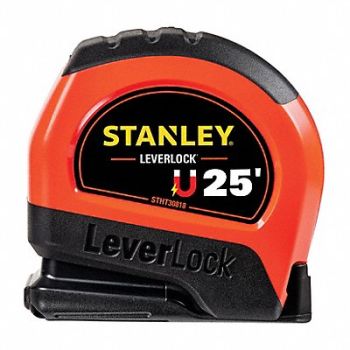 STANLEY Tape Measure 25ft L. SAE Orange, 784JN9