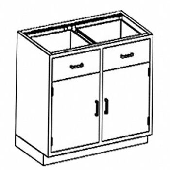 BLICKMAN Base Cabinet (2) Drawers (2) Compartment, 784JZ7