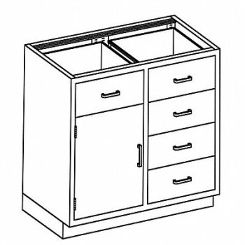 BLICKMAN Base Cabinet (5) Drawers Compartment, 784JZ8