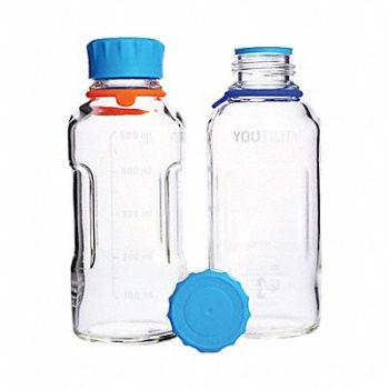 DURAN Bottle Glass 500 mL 17 oz PK4, 786DY6