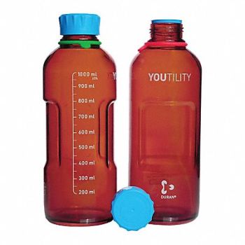 DURAN Bottle Glass 1000 mL 34 oz PK4, 786DZ1
