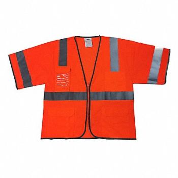 GRAINGER APPROVED High Visibility Vest Orange/Red 2XL, 786F21