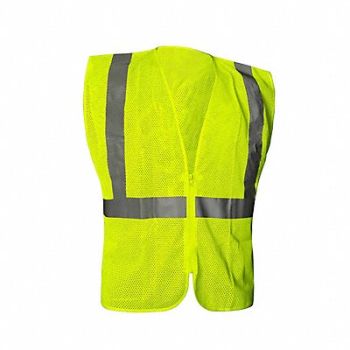 GRAINGER APPROVED Class 2 Lime Zipper Mesh Non-Contras, 786F41