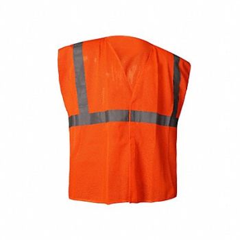 GRAINGER APPROVED Class 2 Orange Hook-and-Loop Mesh No, 786F81