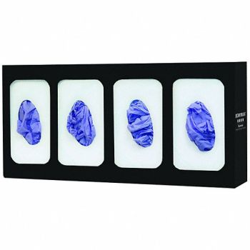 BOWMAN DISPENSERS Glove Dispenser Metal Black Quad, 786R71