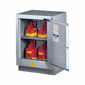 JUSTRITE Cabinet 15 gal Flammable Silver, 786V69