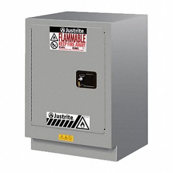 JUSTRITE Cabinet 15 gal Flammable Silver, 786V70