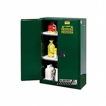 JUSTRITE Cabinet Steel 2 Shelves Green, 786V96