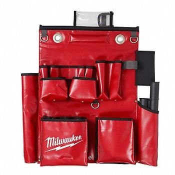 MILWAUKEE Tool Apron Red Vinyl 18 Pockets 18 L, 787LN2