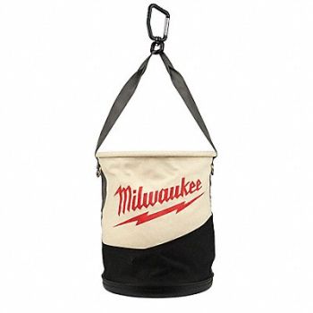 MILWAUKEE Bag Round 2 Pockets Black/Tan 14-5/8 H, 787LN6
