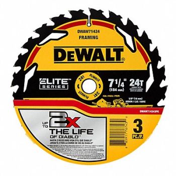 DEWALT Circular Saw Blade 7000 RPM 24 Teeth PK3, 787PK9