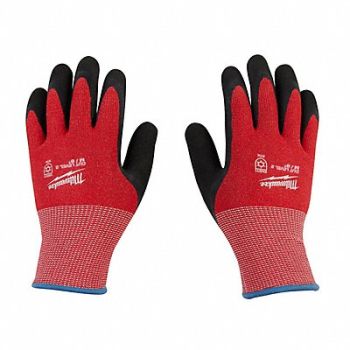 MILWAUKEE Knit Gloves Latex Black M, 787RG5