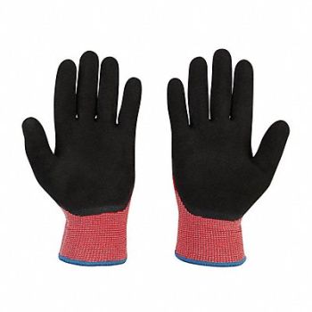 MILWAUKEE Knit Gloves Latex Black 2XL, 787RH1